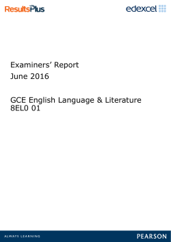 Examiners` Report June 2016 GCE English Language