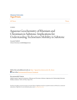 Aqueous Geochemistry of Rhenium and Chromium in