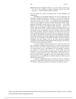 Pastoral and Lyric Poems 1681, Nedlands, University of Western Aus