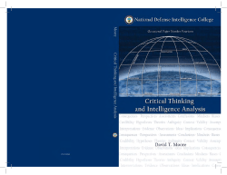 Critical Thinking and Intelligence Analysis