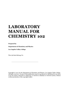 laboratory manual for chemistry 102 - Ars