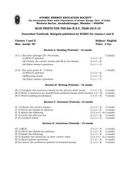 I and II Max. marks - Atomic Energy Education Society