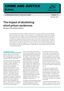 The impact of abolishing short prison sentences