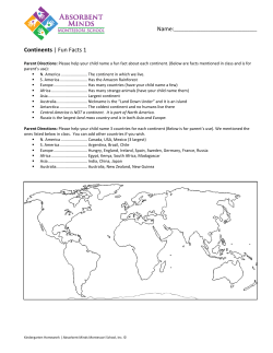 Continents | Fun Facts 1 - Absorbent Minds Montessori School