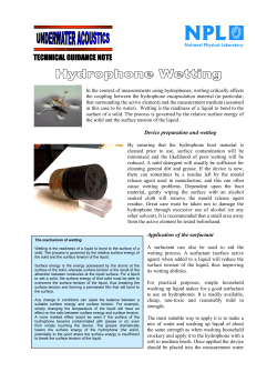 Hydrophone Wetting - National Physical Laboratory