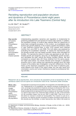 - Knowledge and management of aquatic ecosystems