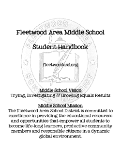 Fleetwood Area Middle School Student Handbook