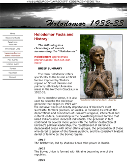 Ukrainian `Holodomor` (man-made famine) Facts and History
