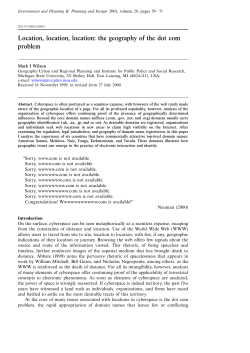 Location, location, location: the geography of the dot com problem