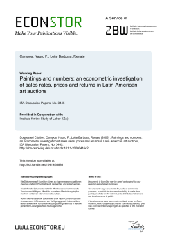 Paintings and Numbers: An Econometric Investigation of