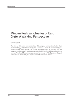 Minoan Peak Sanctuaries of East Crete: A Walking Perspective
