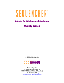 Quality Scores - Gene Codes Corporation