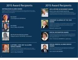 2015 Award Recipients 2015 Award Recipients