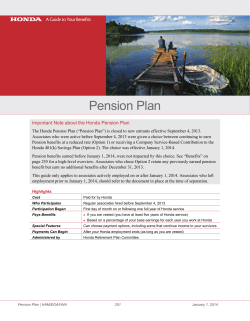Pension Plan - Honda Wellness