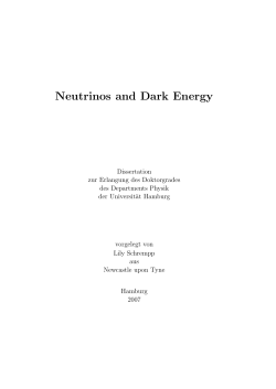 Neutrinos and Dark Energy