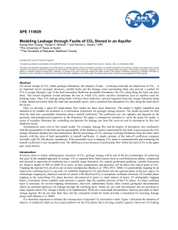 Modeling Leakage Through Faults of CO2 Stored in an Aquifer