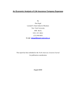 An Economic Analysis of Life Insurance Company Expenses