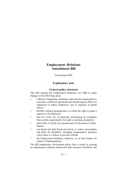 Employment Relations Amendment Bill
