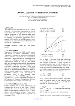 CORDIC Algorithm for Sinusoidal Calculations