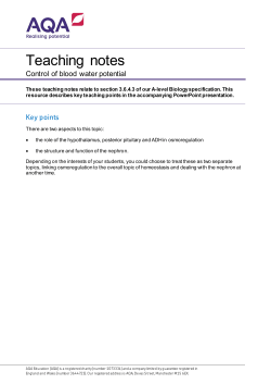 Control of blood water potential