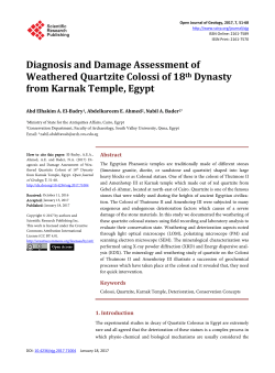 Diagnosis and Damage Assessment of Weathered Quartzite Colossi