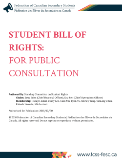 student bill of rights: for public consultation - FCSS-FESC