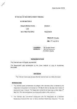 Gregory Michael Hawke v Isle of Man Post Office
