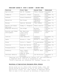 PRESIDENT GEORGE W. BUSH`S CABINET