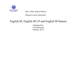 English III, English III CP and English III Honors