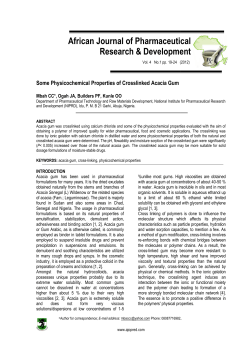 Some Physicochemical Properties of Crosslinked Acacia Gum