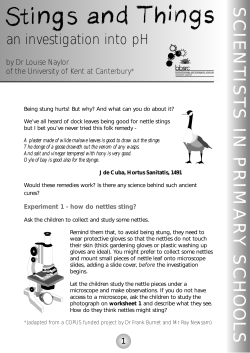 Stings and things: an investigation into pH