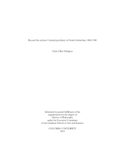 Beyond the asylum: Colonial psychiatry in French Indochina, 1880