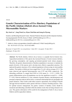 Genetic Characterization of Five Hatchery Populations of the Pacific