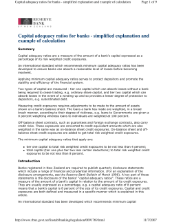 Capital adequacy ratios for banks