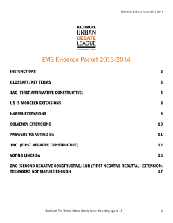 EMS Evidence Packet 2013-2014 - Baltimore Urban Debate League
