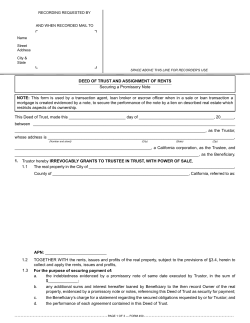 deed of trust and assignment of rents