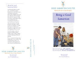 Being a Good Samaritan - Good Samaritan Shelter