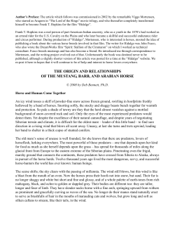 the origin and relationships of the mustang, barb, and arabian horse