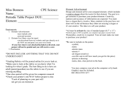 Periodic Table Project DUE:______ Element