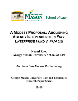 A MODEST PROPOSAL: ABOLISHING AGENCY INDEPENDENCE