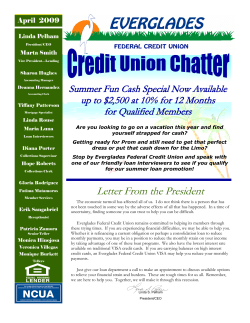 Letter From the President - Everglades Federal Credit Union