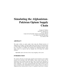 Simulating the Afghanistan- Pakistan Opium Supply