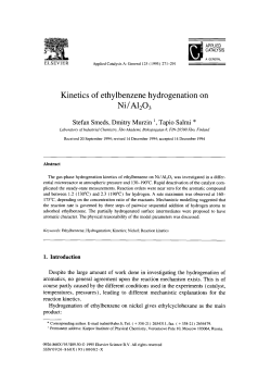 Kinetics of ethylbenzene hydrogenation on Ni/A1203