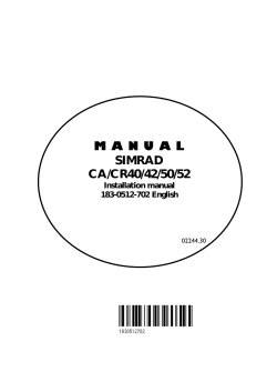 M A N U A L SIMRAD CA/CR40/42/50/52