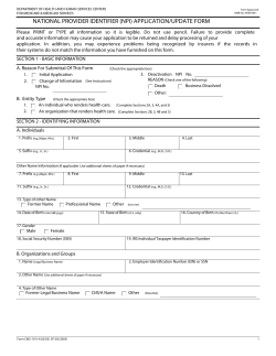 Printable NPI Application