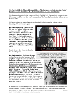 #96 The Daniel 2:41-43 Feet of Iron and Clay – Why Germany was