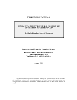 Confronting the Environmental Consequences of