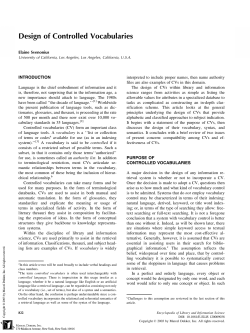Design of Controlled Vocabularies