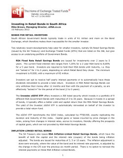 Investing in Retail Bonds in South Africa
