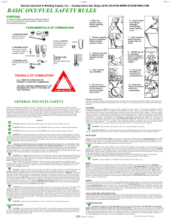 BASIC OXY/FUEL SAFETY RULES